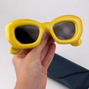 Loewe INFLATED Sunglasses – Yellow Frame Grey Lenses | Model  LW40117I 39A